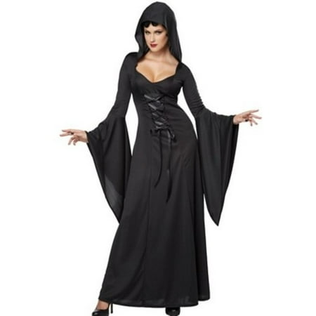 Black Deluxe Full Hood - California Costumes Deluxe Hooded Robe Costume 1338 Black