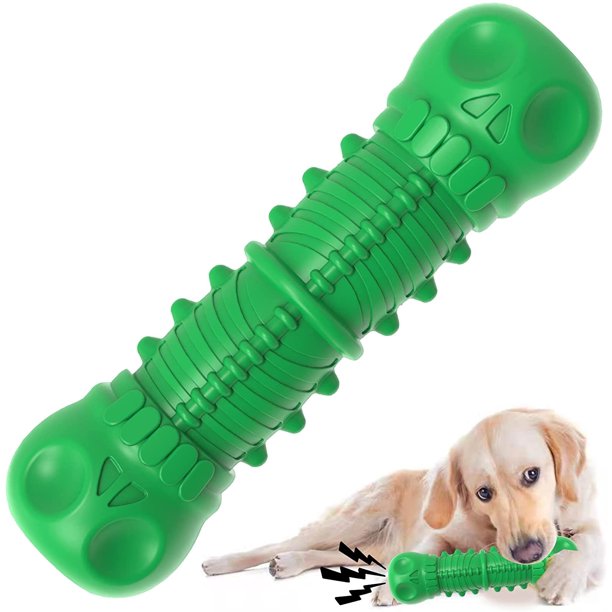 Juguetes chirriantes para perros para masticadores agresivos, juguetes indestructibles para masticar perros de raza grande y mediana, juguetes indestructibles para perros, juguetes resistentes y duraderos con caucho natural (verde) Sincero Electrónica