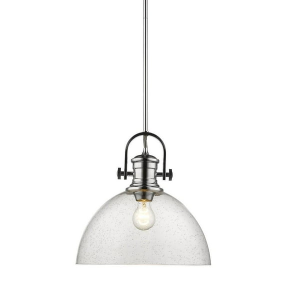 1 Light Pendant-13.13 inches Tall and 13.5 inches Wide-Chrome Finish-Seeded Glass Color Bailey Street Home 170-Bel-4158994