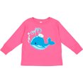 thumbnail image 3 of Inktastic Cute Blue Whale in Nautical Hat Boys or Girls Long Sleeve Toddler T-Shirt, 3 of 5