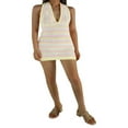 thumbnail image 4 of PENGXIANG Robe Sexy Ajustée pour Femmes Verte Col en V Sans Manches une Pièce, 4 of 9