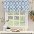 thumbnail image 3 of Blue Daisy Valances for Windows, Decorative Rod Pocket Window Valance Curtains, Spring Floral Elegant Pastoral Botanical Short Curtain Drapes for Kitchen/Bathroom/Living Room, 2 Panels, 42" W x 18" L, 3 of 8