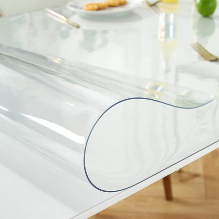 2mm Thick 40 X 60 Inches Clear Table Cover Protector For Dining Room Plastic Tablecloth Pad Kitchen Wood Grain Canada Cover Protector Table, 40 X 60 Table Protector
