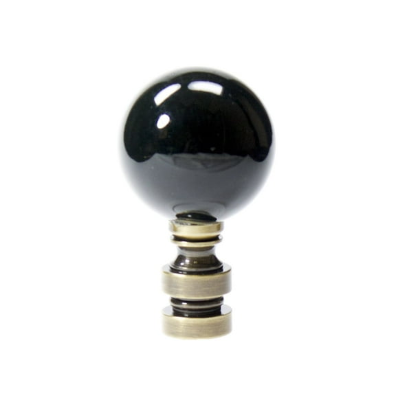 Ceramic Black Ball Antique Base Finial 2"h