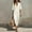 White, variant on YuXingFu Plus Size Dresses for Curvy Women Maxi V-Neck Plus Size Womens Dress Elbow-Length Solid Color Slim Fit Long Casual Summer White S