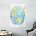 thumbnail image 1 of Earth Tapestry, Climate Change Themed Our Planet with Ethnic Floral Leaves Environment Artwork, Wall Hanging for Bedroom Living Room Dorm Decor, 40W X 60L Inches, Blue Lime Green, by Ambesonne, 1 of 2