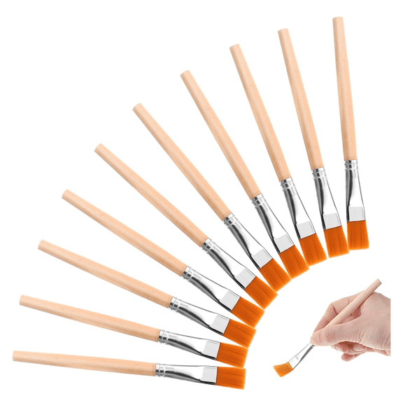 30Pcs Flat Paint Brushes, 3/4 Inch Wood Brush Artist Craft Brushes Watercolor Bulk Painting for Art
