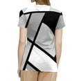 thumbnail image 2 of NAMTYQX V Neck T Shirts for Women Short Sleeve Crew Neck Blouses for Women Patterned Summer Shirts for Women Black Size 3XL, 2 of 5
