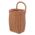 thumbnail image 2 of Cesta de mimbre tejida a mano para pared, cesta de almacenamiento rústica para verduras, frutas y flores, para el hogar, jardín, boda, decoración de pared, color marrón, 2 of 7