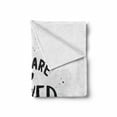 thumbnail image 2 of You Are Loved Soft Flannel Fleece Blanket, Heart and Laurel Motifs on a Dotted Background with Calligraphy, Cozy Plush for Indoor and Outdoor Use, 50" x 70", Charcoal Grey and White, by Ambesonne, 2 of 6