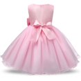 thumbnail image 4 of NNJXD Robe de Princesse Sans Manches en Dentelle 3D Fleur Tutu Vacances Taille 7-8 Ans Rose, 4 of 4