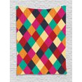 thumbnail image 1 of Colorful Tapestry, Geometric Rhombus Checkered Pattern with Grunge Look Simple Distressed Squares, Wall Hanging for Bedroom Living Room Dorm Decor, 60W X 80L Inches, Multicolor, by Ambesonne, 1 of 2