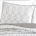 thumbnail image 2 of Jim 2 Piece Twin Size Reversible Coverlet Set - Geometric White and Gray, 2 of 5