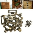 thumbnail image 4 of Lefu 10PCS Antique Brass Cabinet Drawer Label Tag File Name Card Holder Frame Pull, 4 of 9