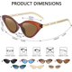 thumbnail image 3 of Vintage Retro Cat Eye Sunglasses For Womens Trend Clout Goggles Sunglasses Metal Frame, 3 of 4