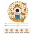 thumbnail image 6 of 15 Inch Round Placemats Set of 4, Fall Pumpkins Non Slip Heat Insulation PP Table Mats, Straw Man Thanksgiving Leaves Orange Check Washable Place Mats for Kitchen Dining Party Table Decor, 6 of 7