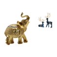 thumbnail image 1 of Figura de escritorio,Estante de estatua de elefante para escritorio,oficina,decoración del hogar,Figura decorativa de escritorio de resina para decoración del hogar,Estatua de ciervo, 1 of 8
