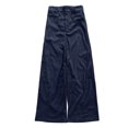 thumbnail image 4 of Gaucho Pants for Women Corduroy Wide Leg Palazzo Culottes Bottoms Work Trousers Loose Fit Dressy Casual Office Elastic Waist Women's Fall/Winter Outfits(Navy,XS), 4 of 4