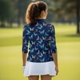 thumbnail image 5 of Uorisanigo Colorful Butterfly Womens Quick Dry Athletic Polo Shirts Size S Versatile Comfortable Women's 3/4 Sleeve Athletic Golf Shirts Fashion Casual Outing Wear Relaxed Pullover, 5 of 7