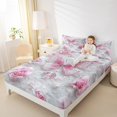 thumbnail image 4 of jejeloiu Chic Butterfly Bed Sheets,Romantic Flower Floral King Sheets,Pink White Sheet Set Girls,Super Cozy Room Decor,4 Pieces, 4 of 7