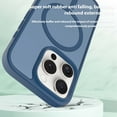 thumbnail image 2 of For iPhone 16 Pro Phone Case, Matte Magnetic,Support for Magsafe,Lightweight & Slim,Translucent Frosted Shockproof Protective Rugged Scratch-Resistant Phone Case Cover,Blue, 2 of 6