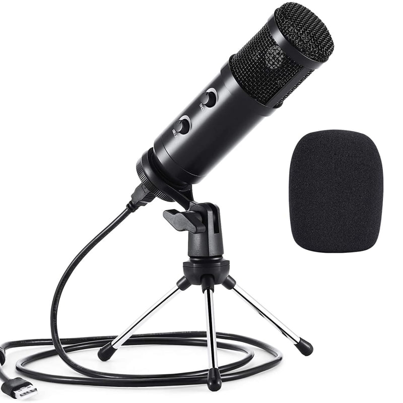USB Live Microphone Set Computer Podcast Capacitive Microphone Stand Professional Voiceover 