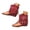 Red, variant on Women's Bohemian Tassel Gladiator Sandals Leather Fringe Thong Flip Flops Summer Beach Wedge Heel Western Ankle Boots White,7