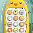 thumbnail image 5 of Teléfono de juguete para bebés, juguete educativo temprano con simulación musical, para niños de 1 a 3 años, color amarillo, 5 of 5