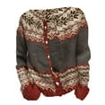 thumbnail image 4 of iHPH7 Fair Isle Sweater Women Button Up Cardigans for Women Fall Sweaters for Women Travel Sweater Cardigan Sweaters for Women Floral Cardigan for Women Knits Clothing Dark Gray 3XL, 4 of 4