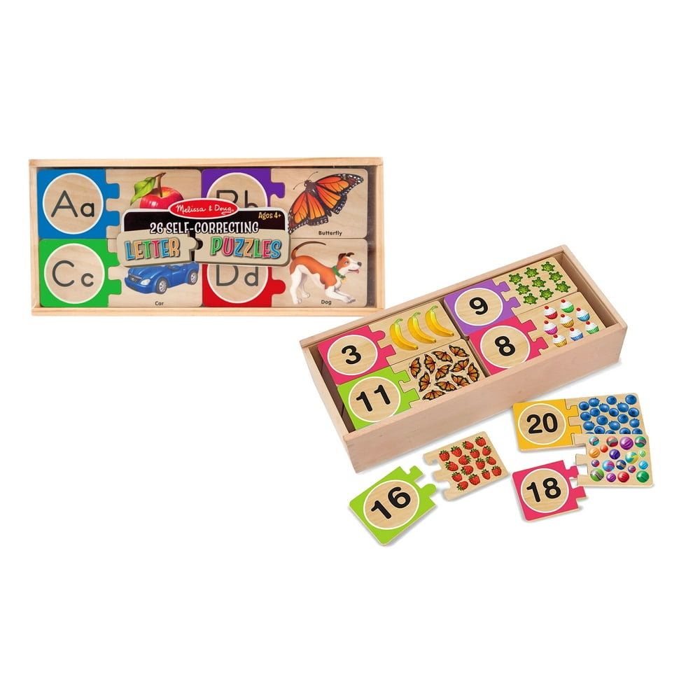 Melissa and Doug Puzzle Box Bundle SelfCorrecting Number Puzzle Set