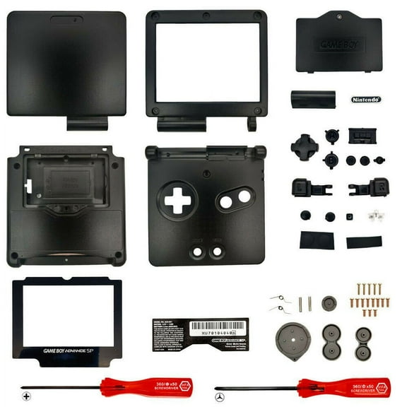Housing Shell for Nintendo GBA SP Game Boy Advance SP Replacement Onyx Black