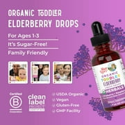 MaryRuths Elderberry Liquid Drops for Toddlers Ages 1 to 3, USDA Organic Herbal Supplement, Immune Support, Overall Health, Vegan, Unisex, 1 fl oz