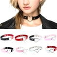 thumbnail image 2 of Collier Gothique Punk pour Femmes Colliers Mode et Réglable Collier Ras du Cou en Cuir Cœur Collier Ras du Cou Bijoux Hip Hop type1, 2 of 9