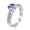 Purple, variant on 6-Prongs Blue CZ Solitaire Accent Wedding Engagement Rings for Women Y027-Blue-6