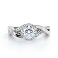 thumbnail image 2 of JeenMata Elegant 1 Carat - Round Moissanite - Pave - Twisted Band - Infinity - Swirl Engagement Ring - 10K White Gold, 2 of 7