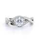 thumbnail image 2 of JeenMata Anillo de Compromiso Elegante de Oro Blanco de 18 K sobre Plata con Banda Retorcida, Pavé y Moissanita Redonda de 1 Quilate, 2 of 6