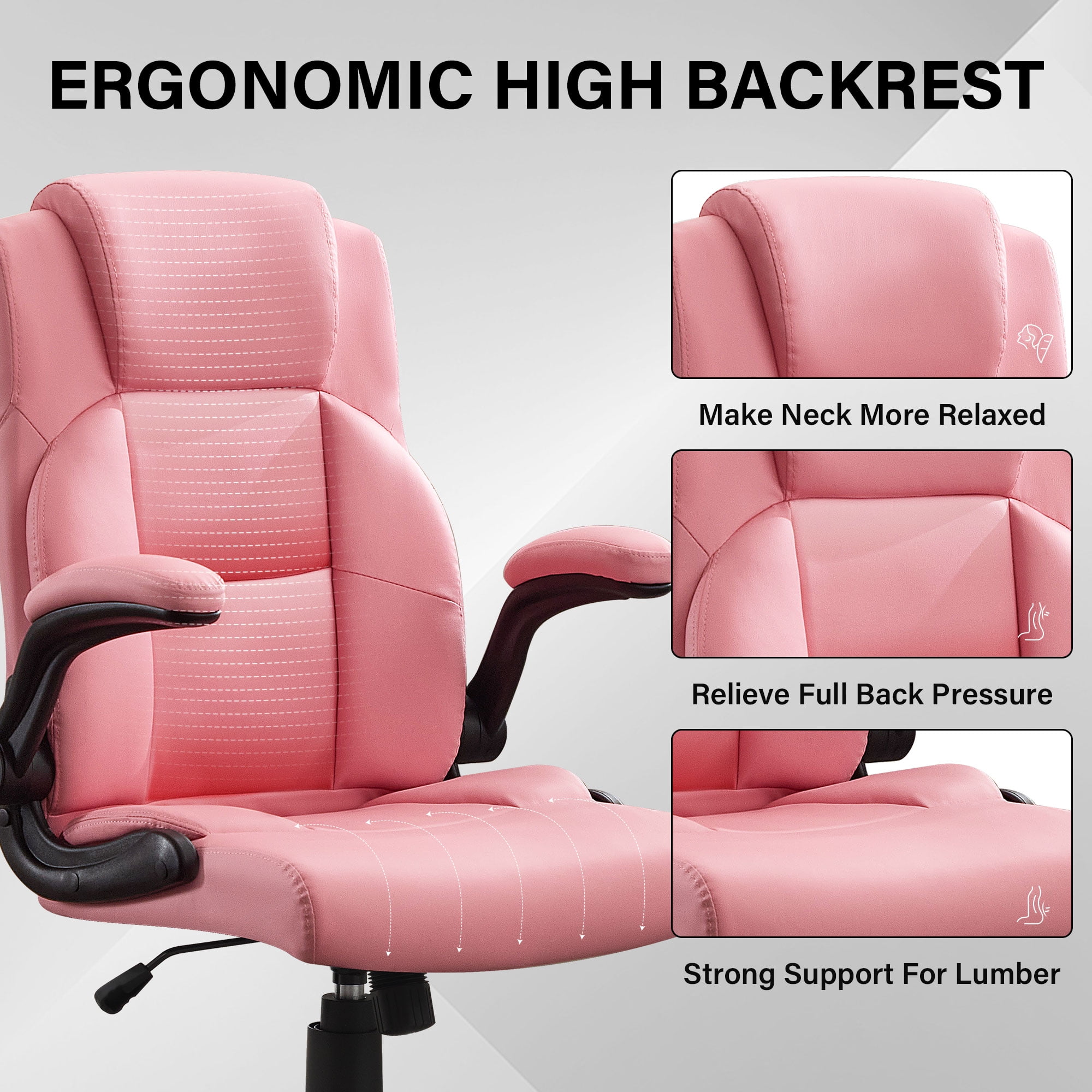 JONPONY Big and Tall Office Chair 400LBS Wide Seat Ergonomic Computer Desk Chair High Back Executive(图5)