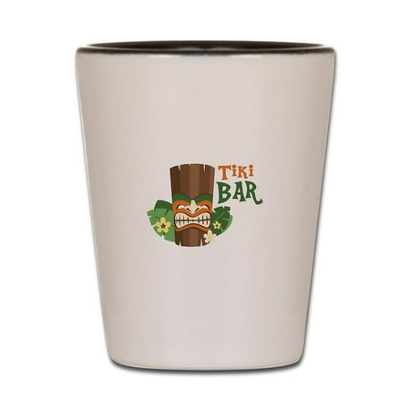 

CafePress - Tiki Bar - White/Black Shot Glass Unique and Funny Shot Glass