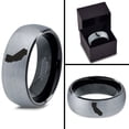 thumbnail image 4 of Tungsten California The Golden State Band Ring 8mm Men Women Comfort Fit Black Dome Brushed Gray Polished, 4 of 4