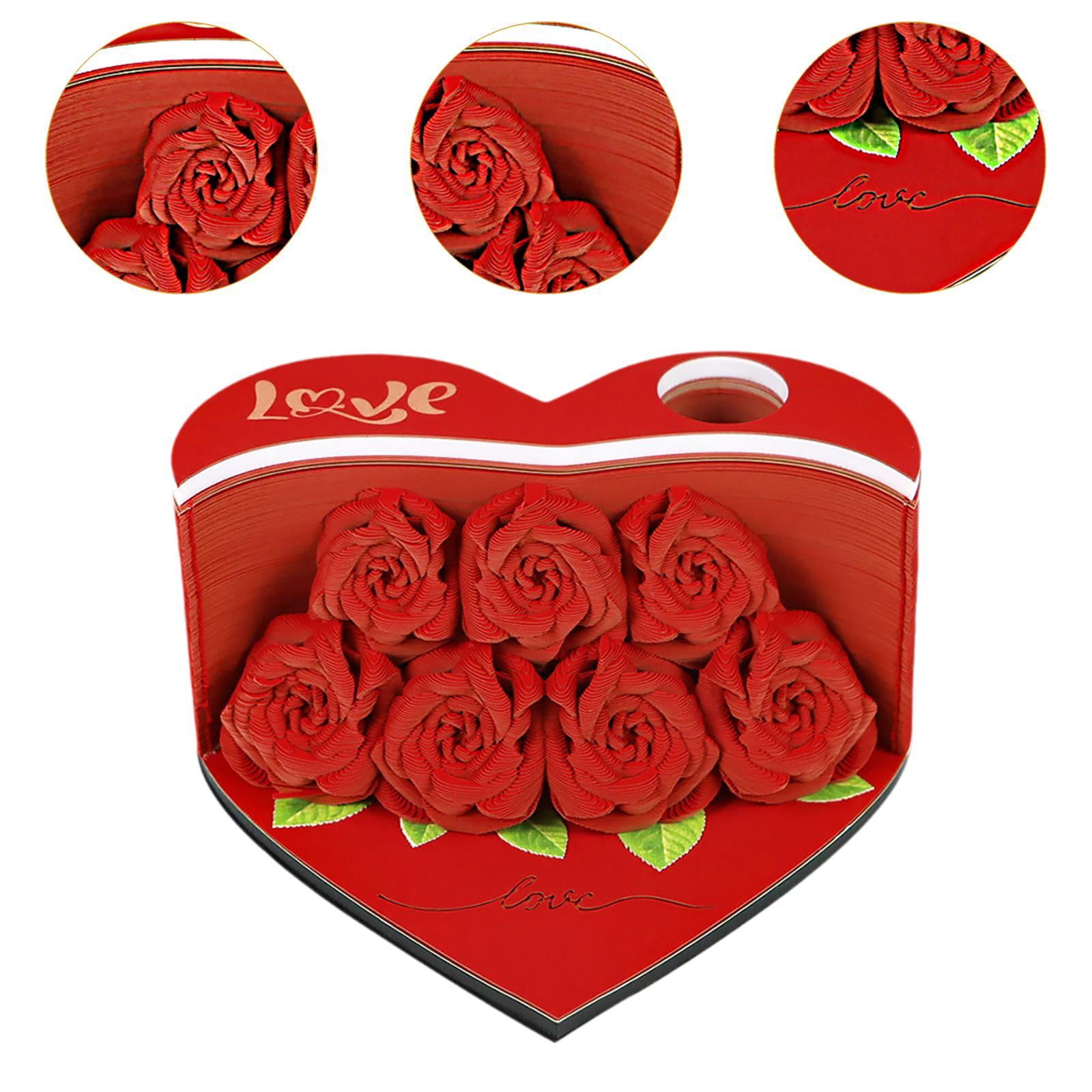 colaxi 3D Memo Pad Story Notepad Paper Carving Art 156 Pages Creative Decorative Notepad Note Pad for Home Living Room Decor Red