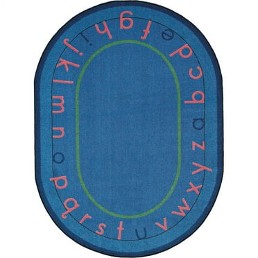 Montessori Alphabet 7'8" x 10'9" Oval Area Rug In Color Multi