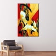 thumbnail image 2 of Home Decor Artwork, Famous Artwork, Cat Lover Gift Artwork, Reproduction Printed Canvas, Oil Painting Print, Two Cats Poster, Canvas Wall Decor - Natural Framed, 2 of 6