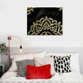 thumbnail image 5 of Nawypu  Mandala Wall Art Abstract Black and Gold Vintage Bohemian Boho Flower Pattern Poster Print for Bedroom Bathroom Yoga Room Stretched and Framed Ready to Hang, 5 of 5