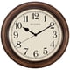 thumbnail image 1 of Reloj de pared Bulova Oakbrook de madera de roble oscuro de 40 cm de diámetro, 1 of 2