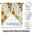 thumbnail image 3 of Sunflower Swag Kitchen Curtain Valances, Spring Yellow Sunflowers Floral Leaf Bees Dragonfly Beige Rod Pocket Curtains Window Treatment Decor Valances for Bedroom Bathroom, 2 Panels 36 x 63 Inch, 3 of 9