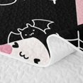 thumbnail image 5 of Erosebridal Halloween Ghost Quilt King, Spiderweb Bat King Coverlet Set, Black White, 3-Piece, 1 Bedspread and 2 Pillowcases, 5 of 7