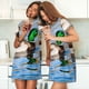 thumbnail image 4 of Easygdp Mallard Duck Swimming In A River Camisón de manga corta para mujer, informal, estampado, 4 of 6