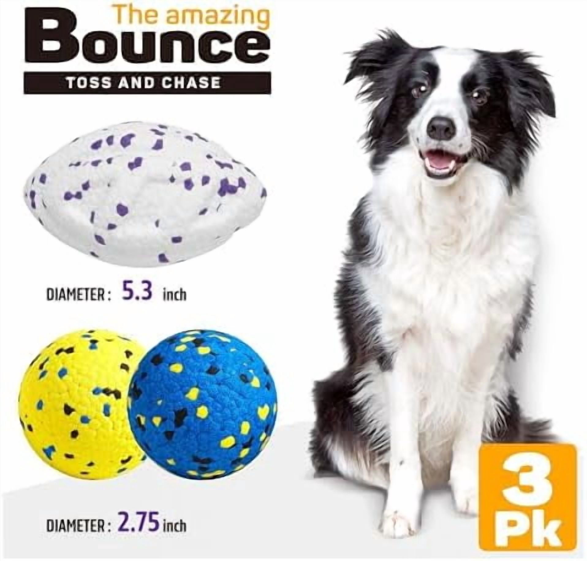Dog Balls Upgraded Dog Tennis Balls for Aggressive Chewers, 5.3'' Indestructible Tennis Ball, More Bite-Proof Chew Toys, Long-Lasting Teething Ball for Puppies Small Medium Large Dogs