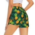 thumbnail image 3 of Disketp Pineapples with Palm Leaves Print Women's Shorts Workout Shorts for Athletic Gym Running Shorts with Phone Pockets XX-Large, 3 of 8
