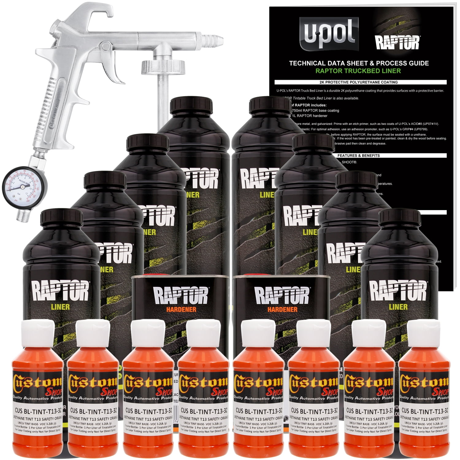 Raptor Safety Orange Urethane Spray-On Truck Bed Liner ...